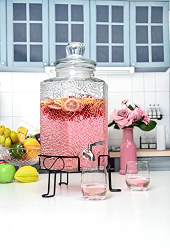Redfern 2.5 Gallon Glass Beverage Dispenser Stainless Spigot and Stand