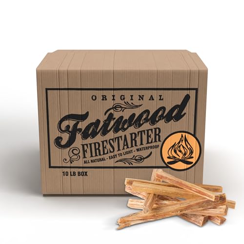 10 Lb Bulk Firewood Fire Starter Sticks - All-Natural Pine for Indoor Outdoor Fireplaces, Campfires, BBQ Grills