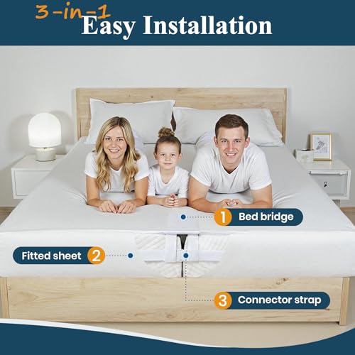 3-in-1 Twin to King Bed Converter with Fitted Sheet & Strap - FeelAtHome