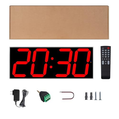 West Ocean Large Red WiFi Digital Wall Clock 6-inch LED Countdown & DST