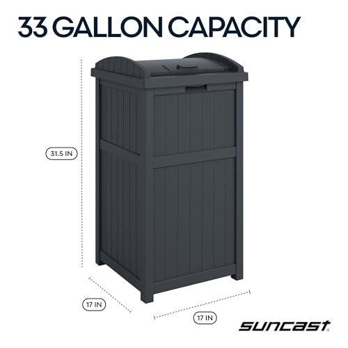 Suncast 33 Gal Outdoor Trash Can Hideaway with Lid - Cyberspace, 1 Pack