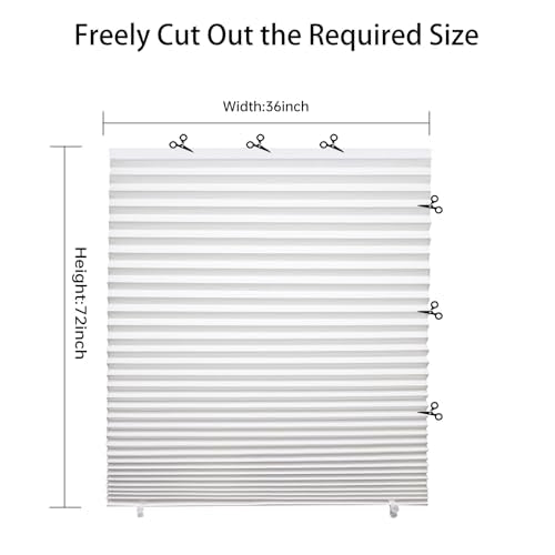 White 6-Pack Temporary Window Blinds - 36x72 Inch Adhesive Paper Shades, Easy Install