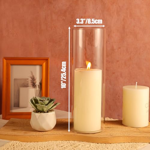 10 Inch Glass Cylinder Vases Set of 12 for Centerpieces - Minimalist Flower Arrangements