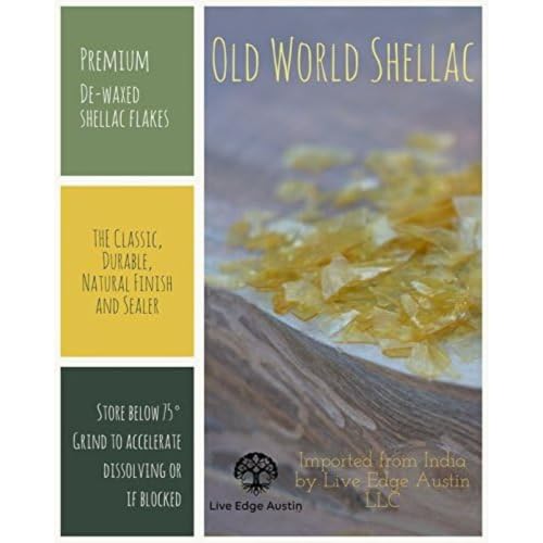 De-Waxed Super Blonde Shellac Flakes 1 lb for Wood Finishing & Restoration