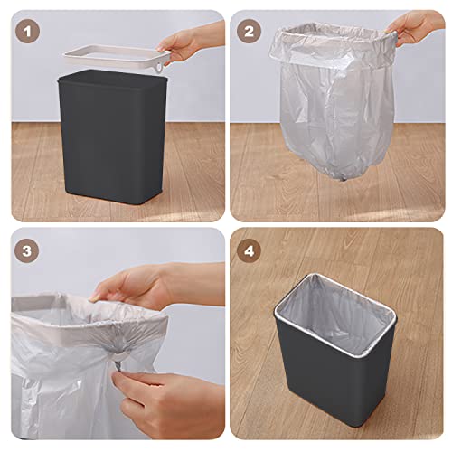 Yatmung Black 2.5 Gallon Touchless Bathroom Trash Can - 3 Pack