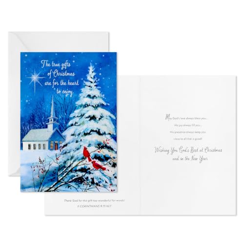 Winter Church Religious Christmas Cards 16-Pack - DaySpring Holiday Greeting Cards