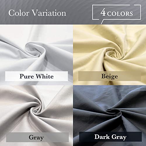 FULI 100% Cotton Zippered Futon Cover, Shikibuton, Queen, Dark Gray
