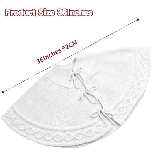 CCINEE White Christmas Tree Skirt 36 Inch Farmhouse Rustic Holiday Decor