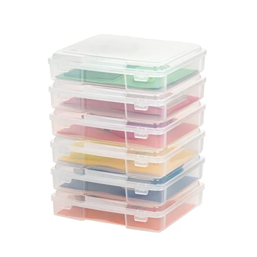 IRIS USA 6-Pack Clear Board Game Storage Cases, Thick Durable Craft Organizer