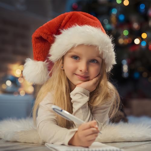 KetQue Santa Hats Adults & Kids 2-Pack LED Christmas Hats with Lights - Youth Variation