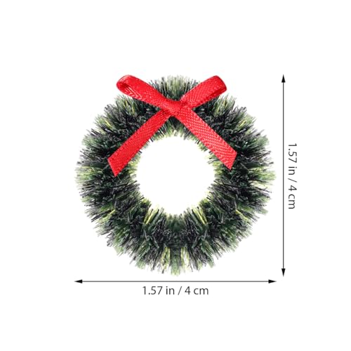 DOITOOL 60 Pieces Mini Christmas Wreaths with Bows Miniature