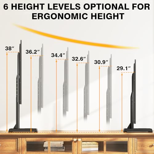 Black Universal TV Stand Legs for 37-92 Inch TVs - Adjustable Table Top Base