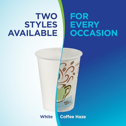 160 Pack Dixie PerfecTouch 12 oz Insulated Paper Coffee Cups - Coffee Haze Design