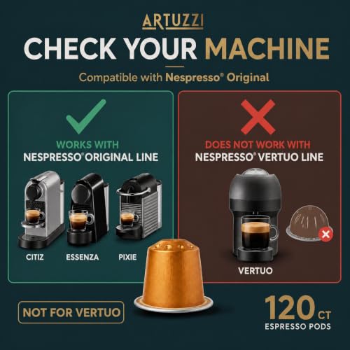 Espresso Pods Variety Pack for Nespresso Original Machines - 120ct Artuzzi