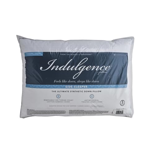 Indulgence Side Sleeper Pillow 20x28in, High Thread Count Cotton, Overfilled