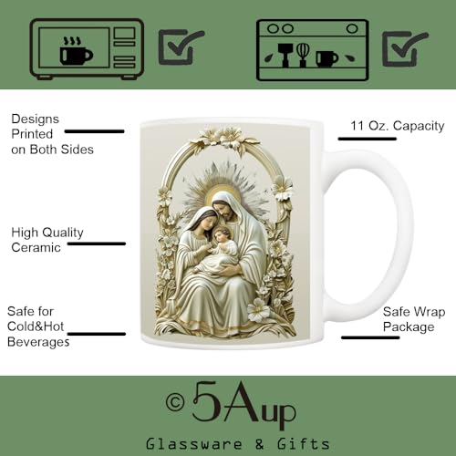 Nativity Scene Jesus Coffee Mug - 11 Oz White Ceramic Christian Gift