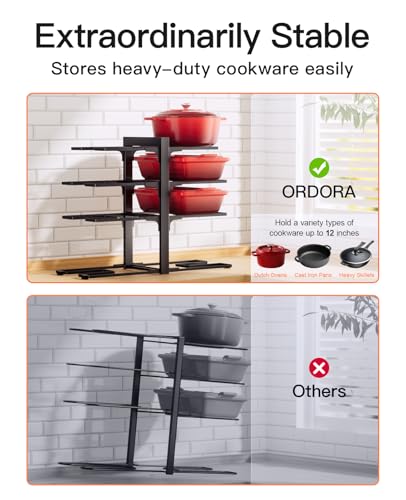 ORDORA Pots and Pans Organizer Under Cabinet 15.8", 8-Tier Adjustable