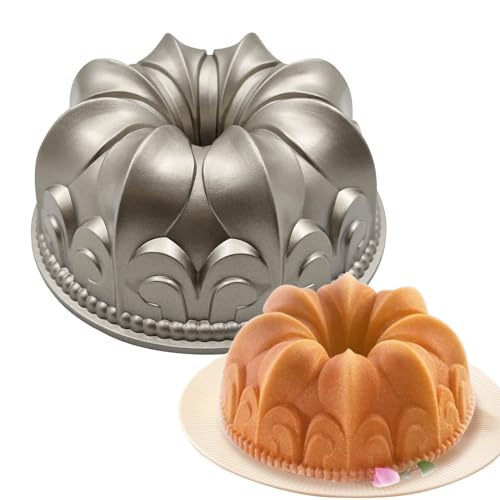 Charlotte Cake Mold Aluminium Lily Flower Shape, 9 Inch Non-Stick Round Pan