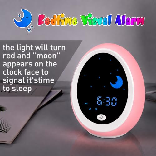 Kids Sleep Training Alarm Clock with Sun Moon Night Light & Nap Timer