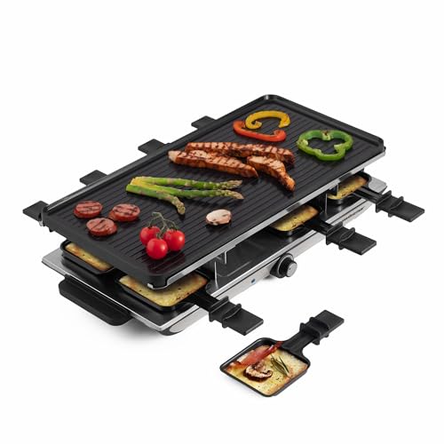 Swissmar Geneva Indoor Electric Raclette Grill for 8 People - Cast Aluminum Top