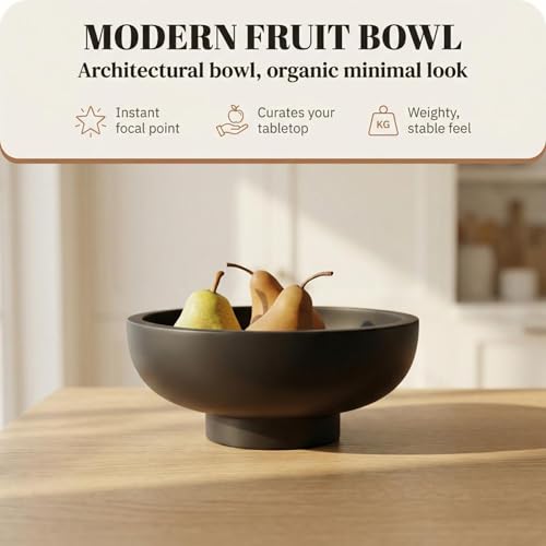 Black Decorative Concrete Bowl - Modern Home Décor & Fruit Centerpiece - Variation of THIS listing