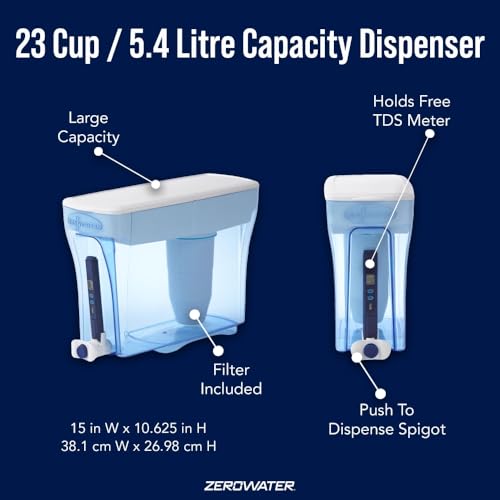 ZeroWater 23-Cup Water Filter Dispenser with PFOA/PFAS Removal & TDS Meter