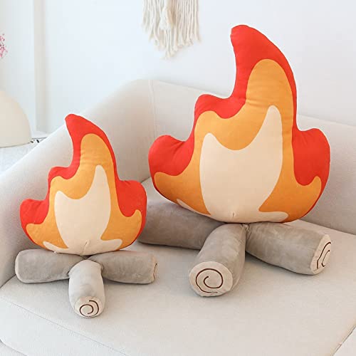 Funny Campfire Plush, Simulation Bonfire Plush Toy, Fake Fire Soft Stuffed Cartoon Doll Firewood Toys, for Outdoor Camping Toys, Home Pillow Cushion Decoration Pleasantly Surprised Gifts-10.6*11.8 IN