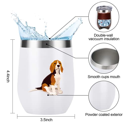 Brown Beagle Stainless Steel Insulated Travel Mug 12oz - Wisedeal