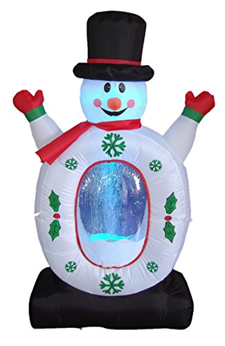 4FT Lighted Inflatable Snowman Snow Globe - Outdoor Holiday Decor