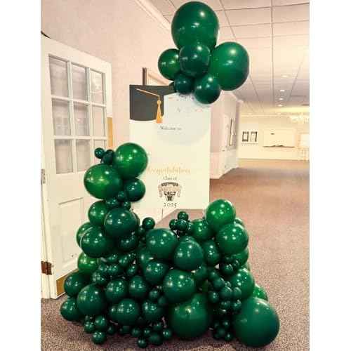 Dark Green Balloons 12 Inch ? 24pcs Green Latex Party Balloon for Safari Birthday, Chritmas, Baby Shower, Forest Theme Party Decorations, Perfect for Small Gatherings, Dorms, Budget Events