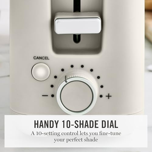 Martha Stewart 2-Slice Long Slot Toaster Linen Cream - Wide, Space-Saving Design