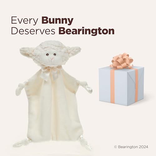 Bearington Baby Wee Lamby, 8 x 7 Inch Small Lamb Stuffed Animal, Security Blanket Baby Lovey, Baptism Gift