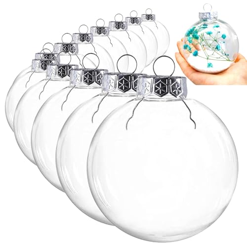 3.15 inch Christmas Balls,12PCS Clear Plastic Ornament Balls,DIY