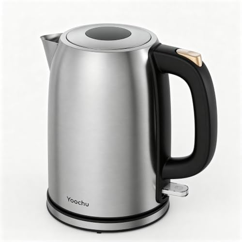 Yoochu 1.7L Stainless Steel Electric Kettle 1500W Fast Boil Auto Shut-Off BPA-Free