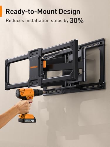 Perlegear Full Motion TV Wall Mount 45-95 Inch Max 150 lbs - No LED, Wood Stud Compatible