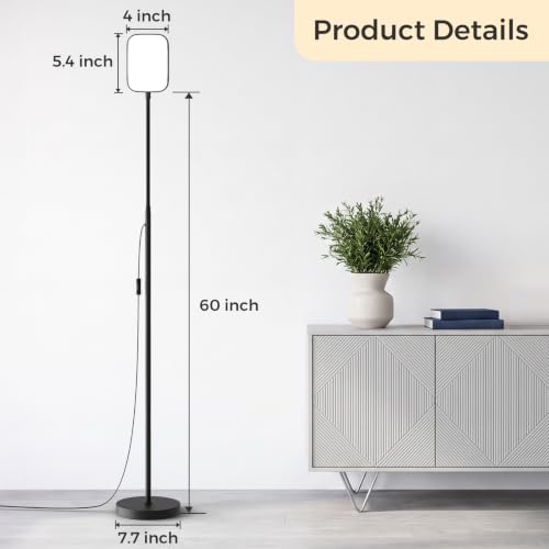 Coucrek LED Floor Lamp - Adjustable Reading Light for Living Room - Black
