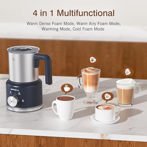 Milk Frother 4-in-1 Electric Steamer & Warmer - Dark Blue, 16.91oz/500ml