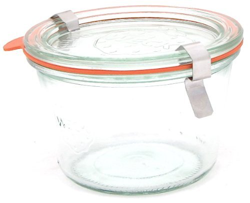 Weck 0.25L Glass Mold Jars with Lids, Rings & Clamps - Food Storage Set