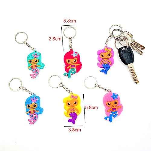 JZK 30x Mermaid keyring keychains for kids girls birthday party favours, mermaid princess theme party decorations accessories, girls party thankyou gifts, party bag fillers