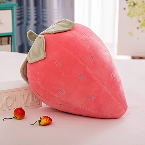 Cute Fruit Kids Pillow Stuffed Strawberry Plush Pillows Super Soft Girls Pillows Cushion Seat for Kids Toys (Pink,13.7''/35cm)1 Count (Pack of 1)