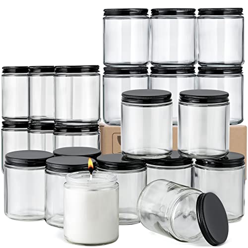 24 Pack 8oz Glass Mason Jars with Airtight Metal Lids - Food & Candle Storage
