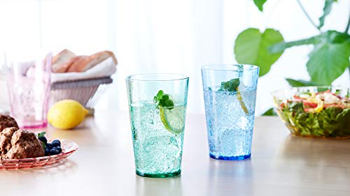 Set of 6 Unbreakable Acrylic Drinking Glasses - 19oz Stackable Water Cups