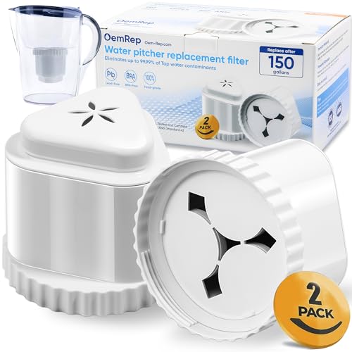 2-Pack Replacement Water Filter for Epic Water Pitcher - BPA Free, Fluoride & Lead Removal