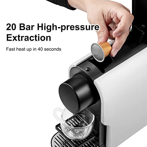 Beanglass Mini Espresso Machine White Compatible with Nespresso Original Pods