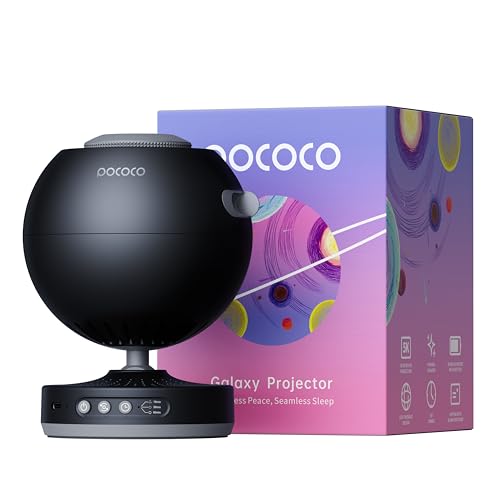 Galaxy Star Projector Black - Rechargeable Night Light with 5K Discs & 2MP Lens