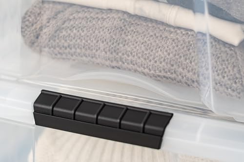 IRIS USA 40 Quart Clear Storage Bins with Lids - 4 Pack, Stackable, BPA-Free
