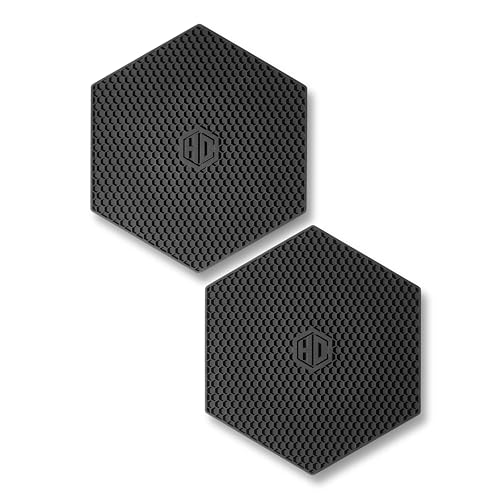 2 Pack Silicone Trivets Heat-Resistant Non-Slip Hot Pads for Kitchen