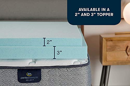 Serta ThermaGel King 2-Inch Gel Memory Foam Mattress Topper - Cooling & Pressure Relief
