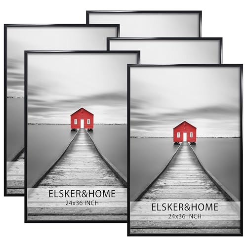 24x36 Inch Poster Frame Set - Black 5 Pack Modern Wall Display