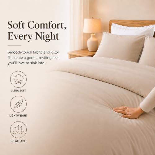 Weigelia King Comforter Set with Sheets - Oatmeal Bed in a Bag, 7 Pieces